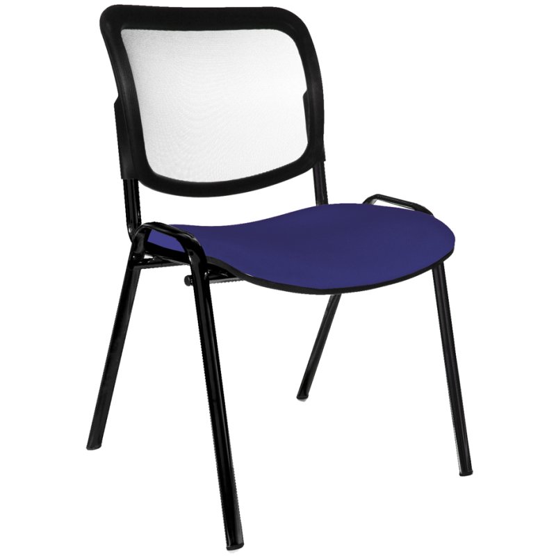 Topstar Net Point bezoekersstoel, netrug, stapelbaar, zwart/rood